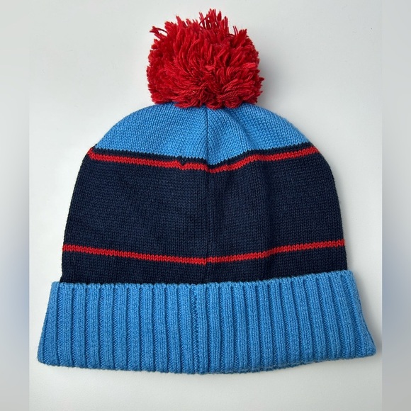 Outdoor Vibes Beanie Pom Pom Knit Hat Blue Navy Red Winter Ski Holiday One Size - Picture 3 of 10